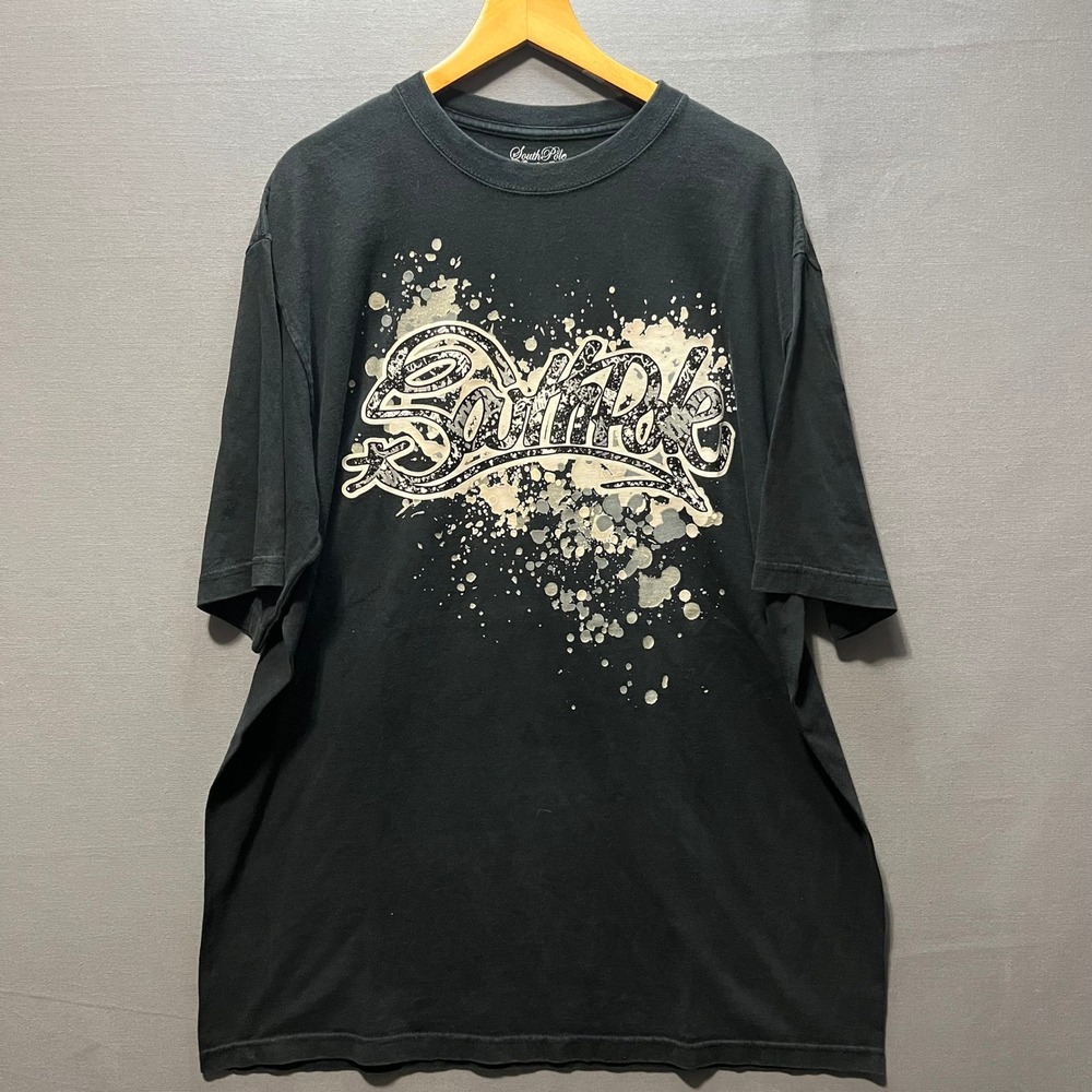 Southpole Mens Signature Series Graffiti Logo Paint Splatter Graphic T-Shirt L